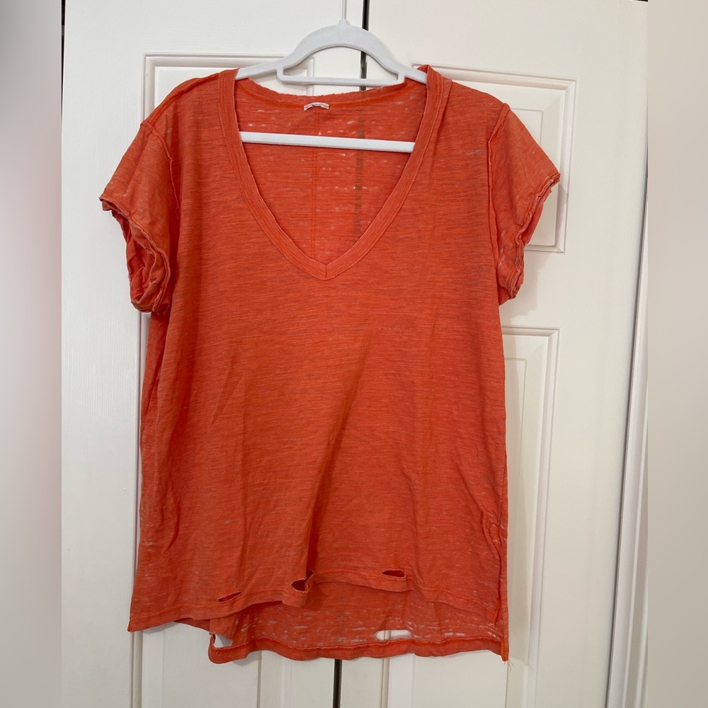 Free People - We The Free Distressed T-Shirt Medium